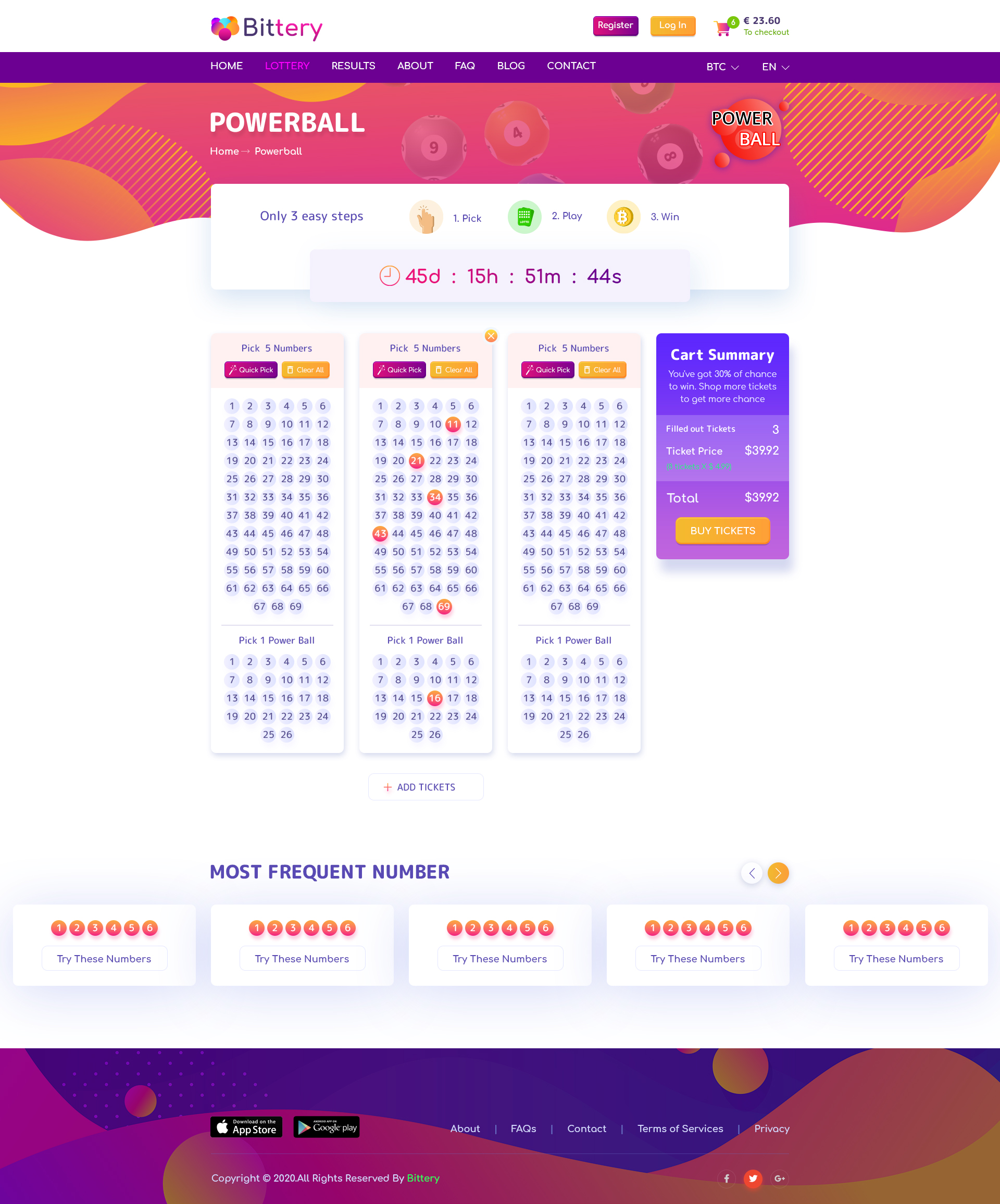 Bittery Online Lotto & Lottery PSD Template by UIAXIS ThemeForest